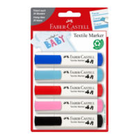 Faber-Castell - 159530 - Textile Marker Set, 4 Baby-Colours and 1x black
