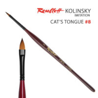 Roubloff® Brushes. Kolinsky Imitation - Cat's Tongue #8, short figure handle.