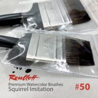 Roubloff Premium Squirrel Imitation Flat Watercolor Brushes #50