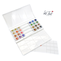 White Nights watercolours in 24-pan plastic box with two palettes