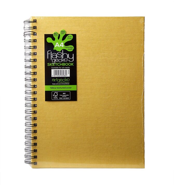 ArtGecko - Classy Sketchbooks - A4 Portrait- Yellow Textured Cover