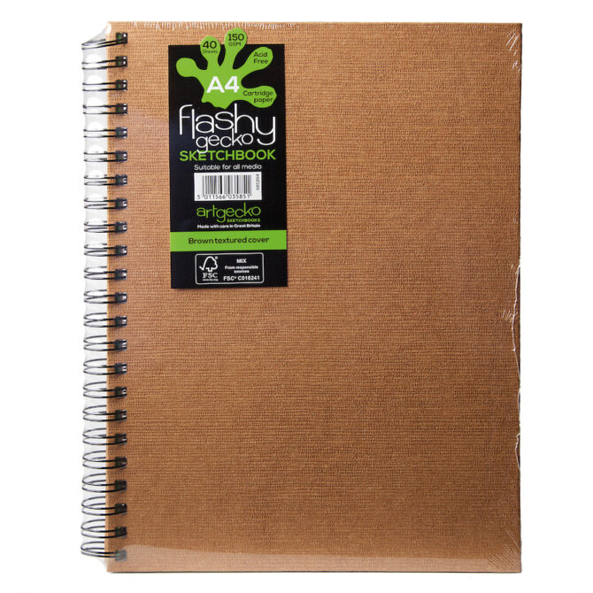 ArtGecko Flashy Sketchbooks- A4 Portrait- Brown Textured Cover