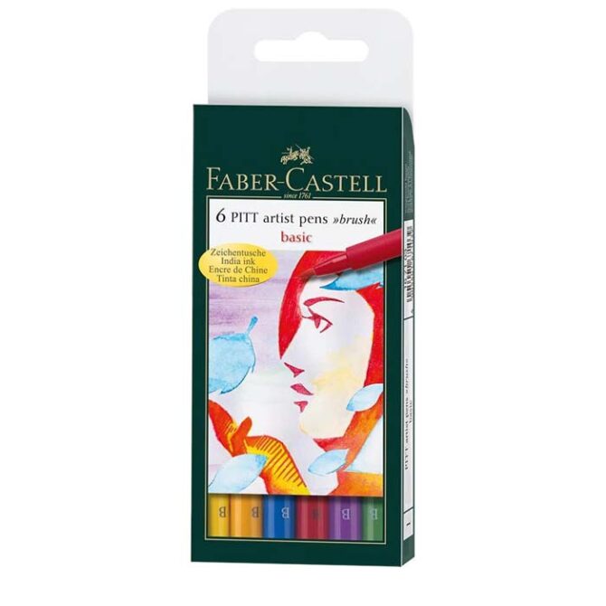 6 artist ink pitt pens - basic set