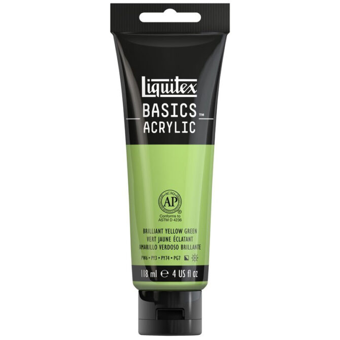 Liquitex BASICS Acrylic Paint 4-oz tube, Brilliant Yellow Green