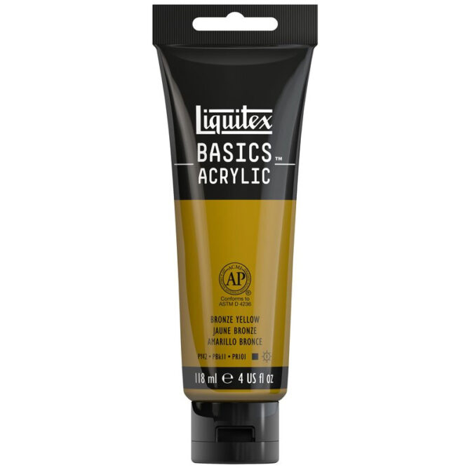 Liquitex BASICS Acrylic Paint 4-oz tube, Bronze Yellow