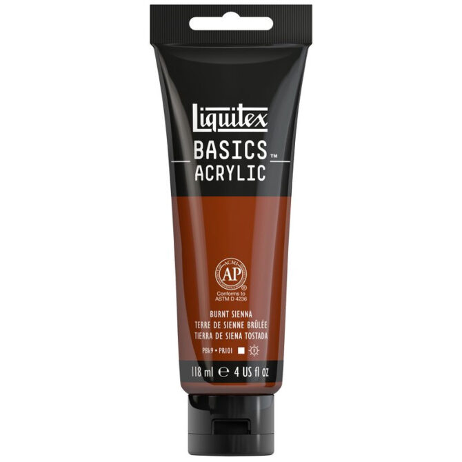 Liquitex BASICS Acrylic Paint 4-oz tube, Burnt Sienna