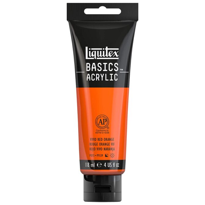 Liquitex Basics Acrylic - Vivid Red Orange