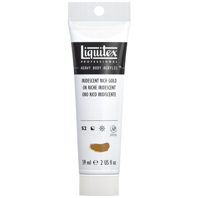 Liquitex Professional Heavy Body Acrylic Paint 2-Ounce Tube, Iridescent Rich Gold - Series 2