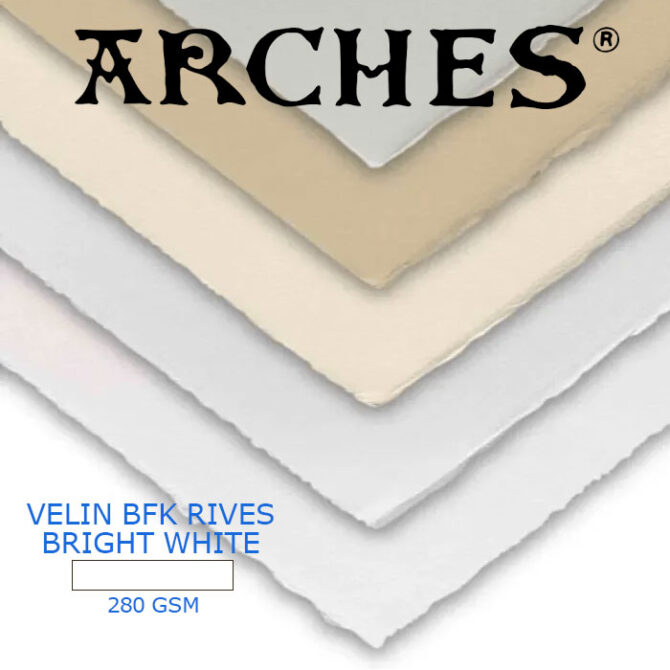 ARCHES VELIN BFK RIVES 280G - Bright White - 22x30 inches - Single Sheets