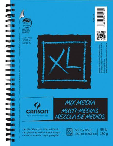  Canson XL Series Mixed Media Pad, Side Wire, 7x10