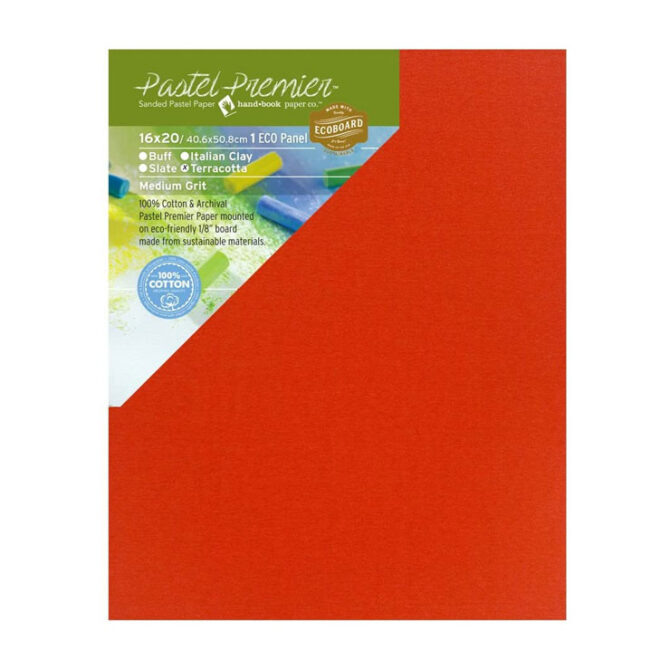 Pastel Premier Sanded Eco Panel, Medium Grit, 16x20 inches, Terracotta, 1 Panel