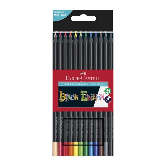 Faber-Castell Color Pencil Black Edition box of 12