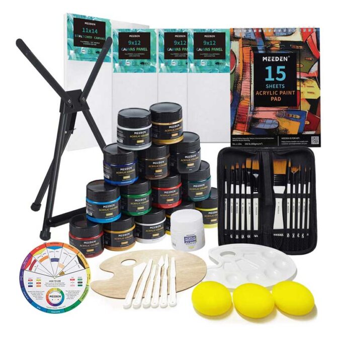MEEDEN 45-Piece Great Value Acrylic Painting Art Set