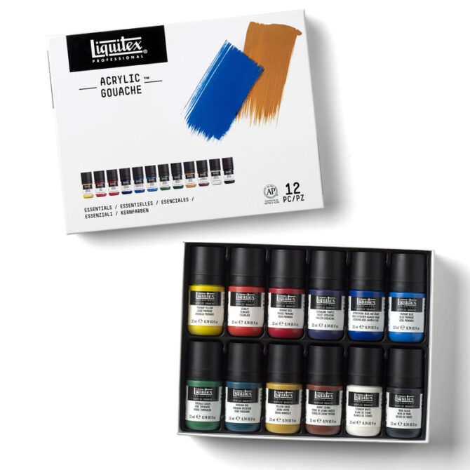 LQX ACRYLIC GOUACHE SET 12X22ML ESSENTIALS