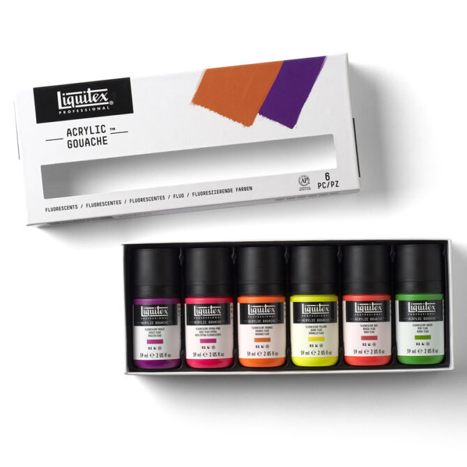 LQX ACRYLIC GOUACHE SET 6X59ML Fluorescent
