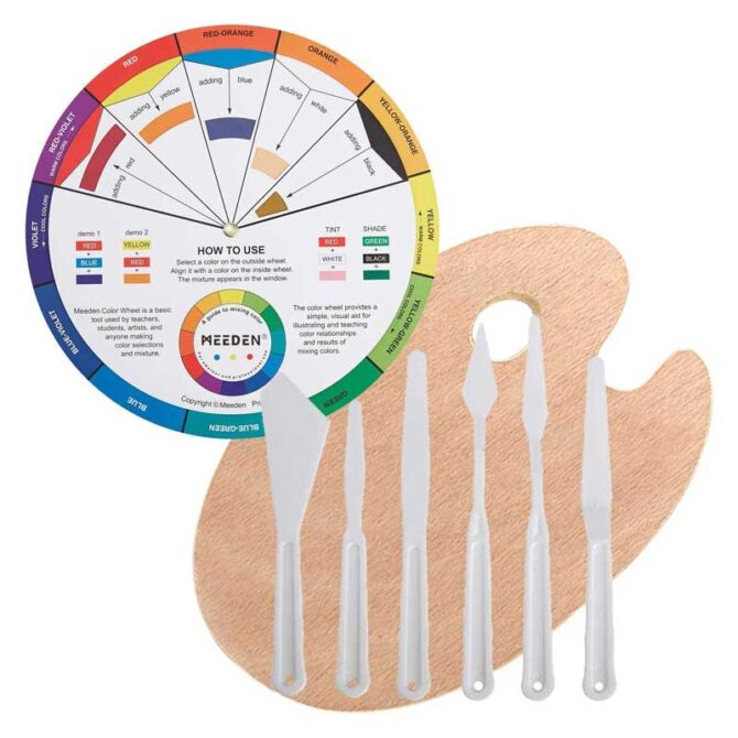 MEEDEN Acrylic Paint Set - Portable Beech Wood Tabletop Easel