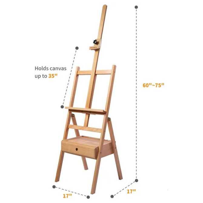 MEEDEN Studio H-Frame Easel with Art Supply Storage Drawer