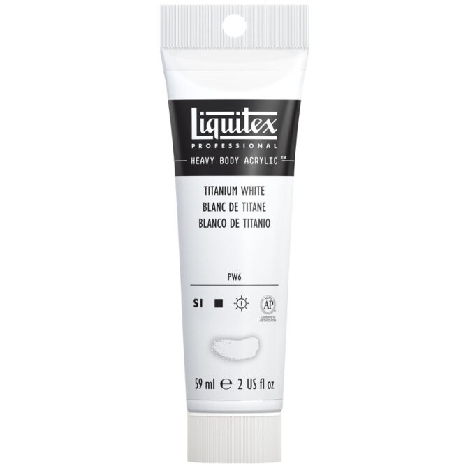 Liquitex Professional Heavy Body Acrylic Paint 2-Ounce Tube, Titanium White - Series 1