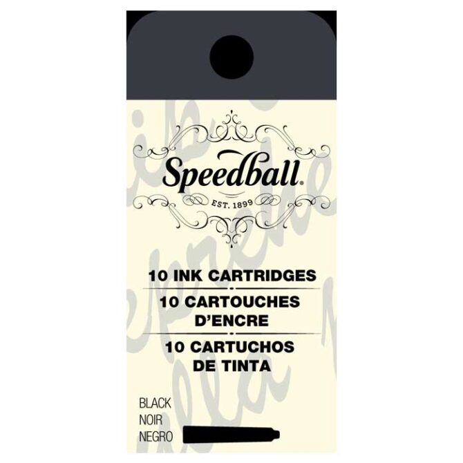 Speedball Calligraphy Fountain Pen Ink Cartridges Set - Black