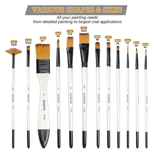 Professional Artist Paint Brush Set of 12 Includes a Carrying Case
