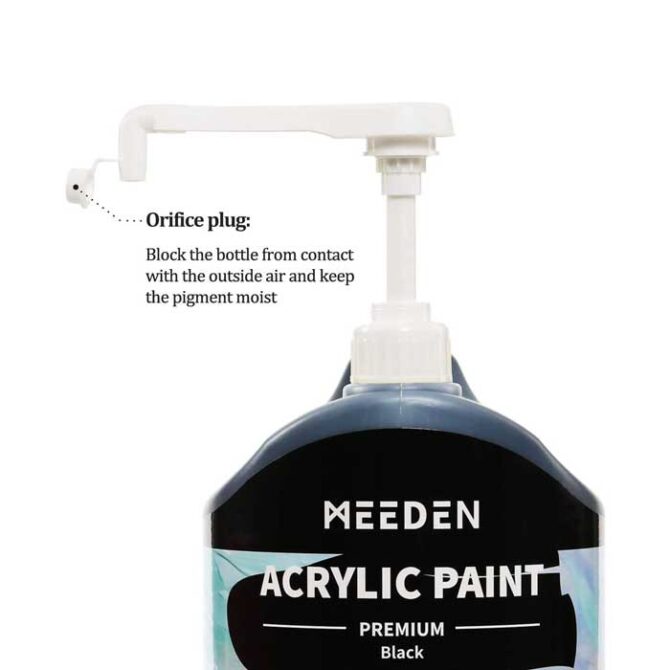 MEEDEN Heavy Body Acrylic Paint (2L /67 oz.) with Pump Lid, Black