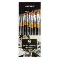 MEEDEN Angled Paint Brushes Set of 9