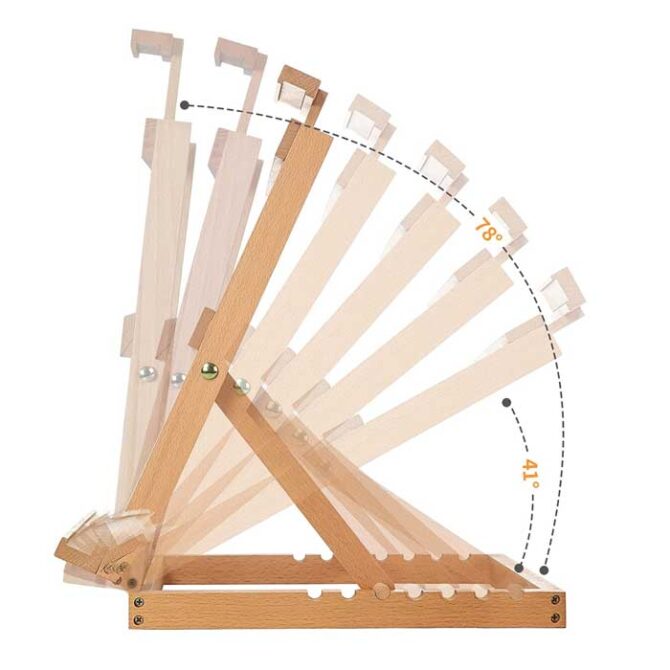 Solid Beech Wood Adjustable Artists Desktop Wood Easel Table for Artist, Beginners & Teens- Holds Canvas Art up to 23" High