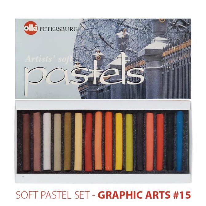 OLKIÂ® PETERSBURG - SOFT PASTEL - GRAPHIC ART #15, SET OF 16 COLOURS
