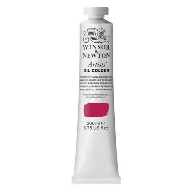 W&N ARTISTS OIL COLOUR TUBE 200ML PERMANENT ALIZARIN CRIMSON 884955074640