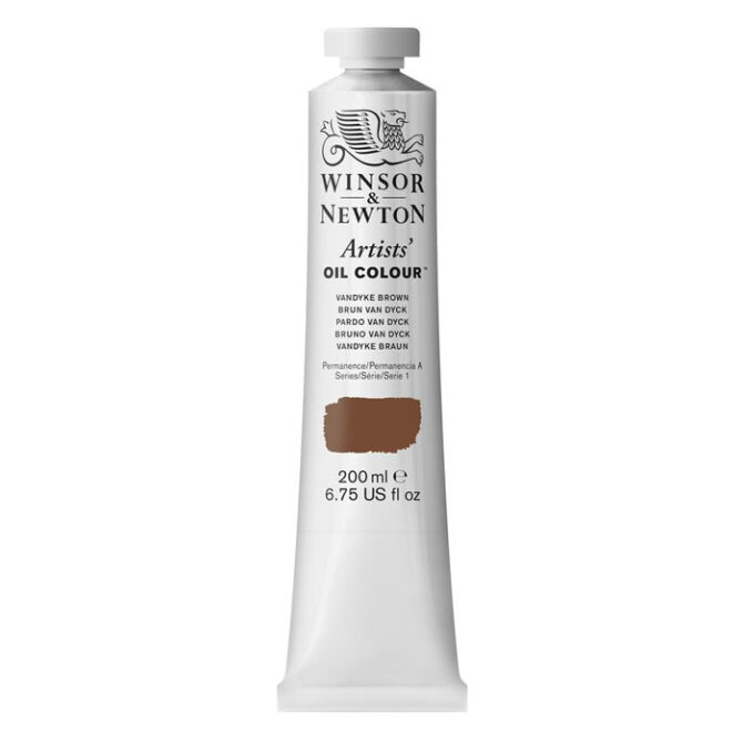 W&N ARTISTS OIL COLOUR TUBE 200ML VANDYKE BROWN 884955074572