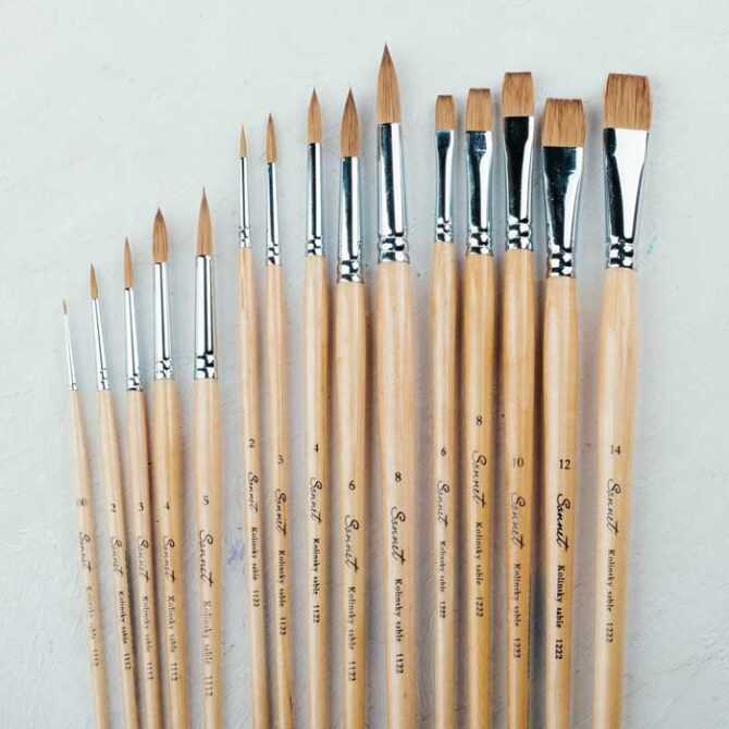 Sonnet Kolinsky Sable Flat Brushes