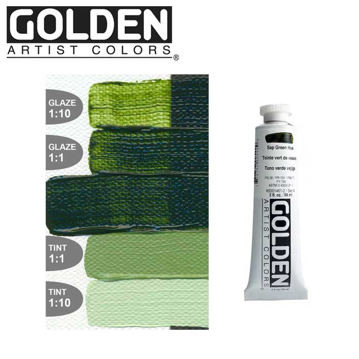 GOLDEN GD1060-2 Heavy Body Acrylic Paint, Matte, Green, 2 oz