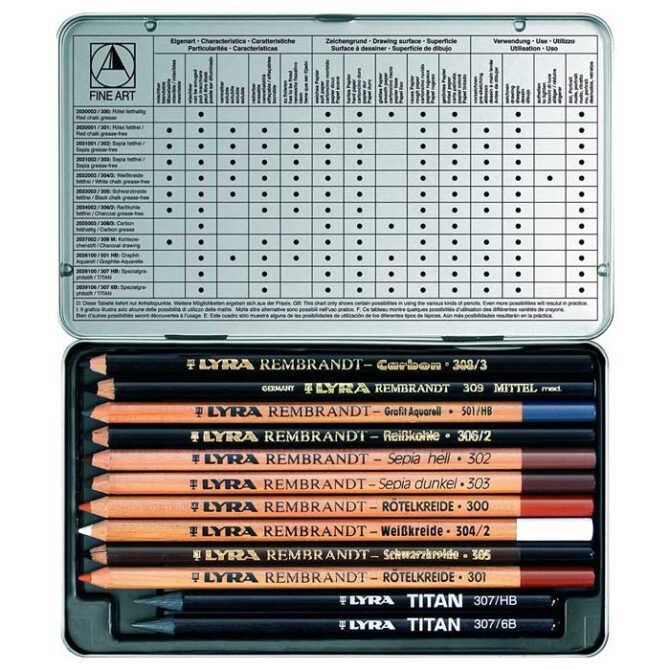 LYRA Rembrandt - Art Specials Pencils, Set of 12, Assorted Colors