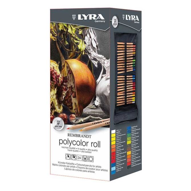Polycolor Pencils, set of 24 in the Roll Holder