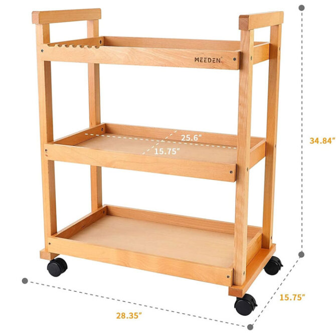 MEEDEN Art Cart, 3-Tier Art Supplies Storage