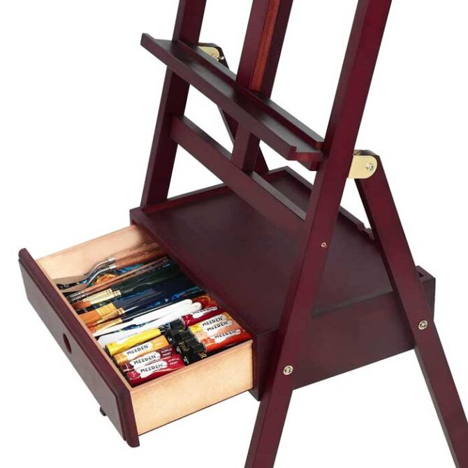 MEEDEN Forward Tilt Studio H-Frame Easel with Art Supply Storage
