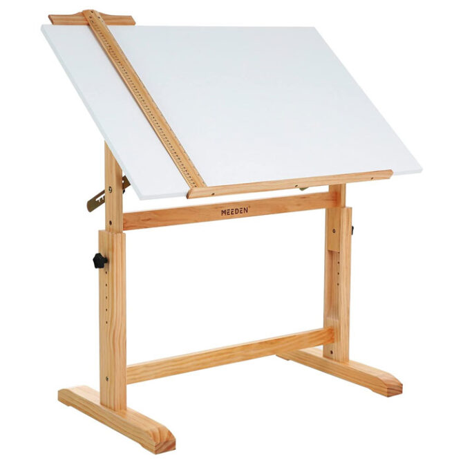 MEEDEN White Board Wood Drafting Table