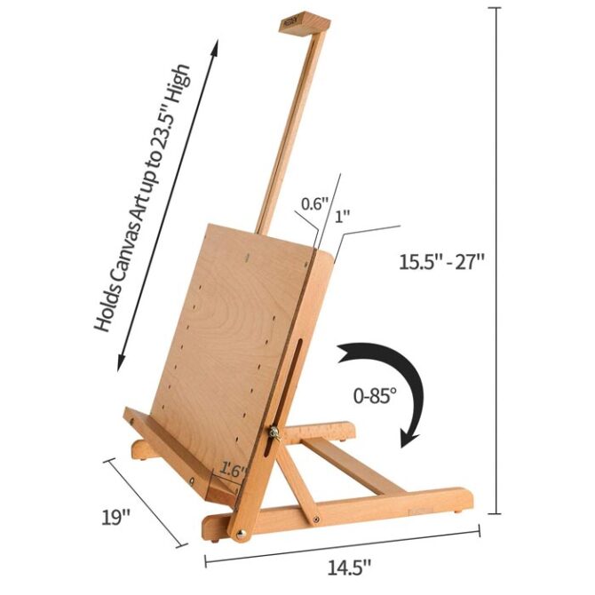 MEEDEN Solid Beechwood Adjustable Tabletop Artist Studio Easel