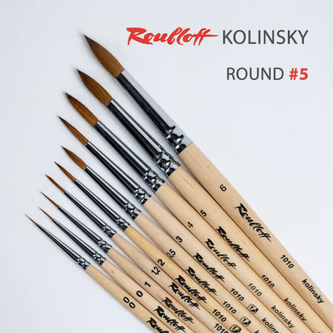 RoubloffÂ® Brushes. Kolinsky Sable - Round #5, short handle.