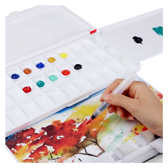 MEEDEN Airtight Leakproof Watercolor Palette Travel Paint Tray 33