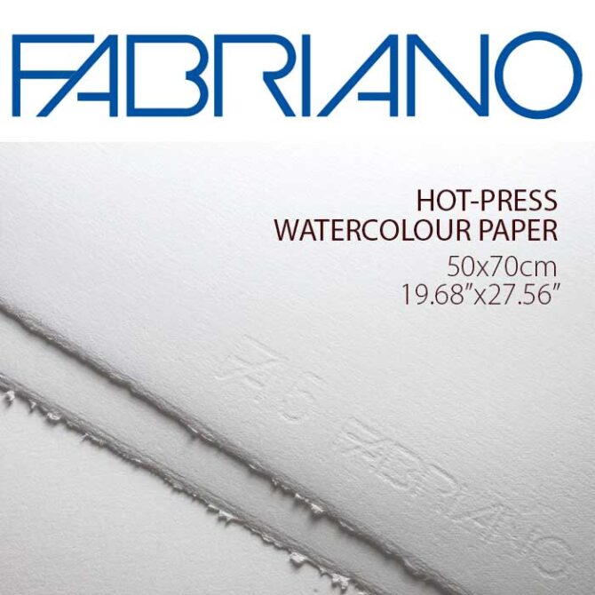 Fabriano Hot Press Watercolour Paper Sheet