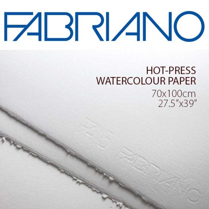 Fabriano Hot Press Watercolour Paper Sheet