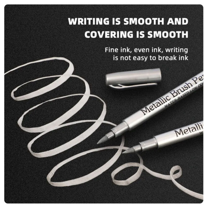 Metal Brush Pen - Silver