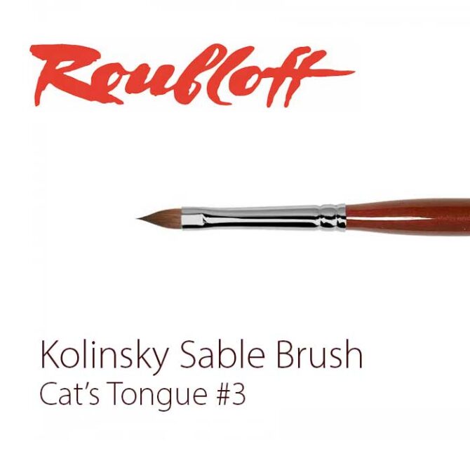 Roubloff Premium Kolinsky Sable Brush, Catâ€™s Tongue #3
