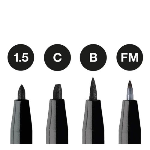 167153 Faber-Castell India Ink Pitt Artist Pens black box of 4 (1.5, C, B, FM)