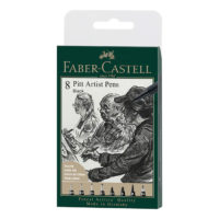 167158 Faber-Castell India Ink Pitt Artist Pens black box of 8