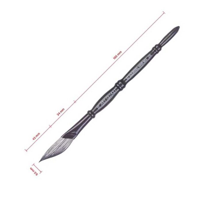 ART SECRETÂ® Watercolor Brushes. Squirrel Mix - Dagger Striper #16