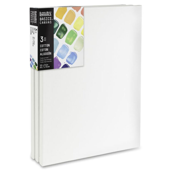 Liquitex Cotton Canvas Pack of 3, 18"x24"