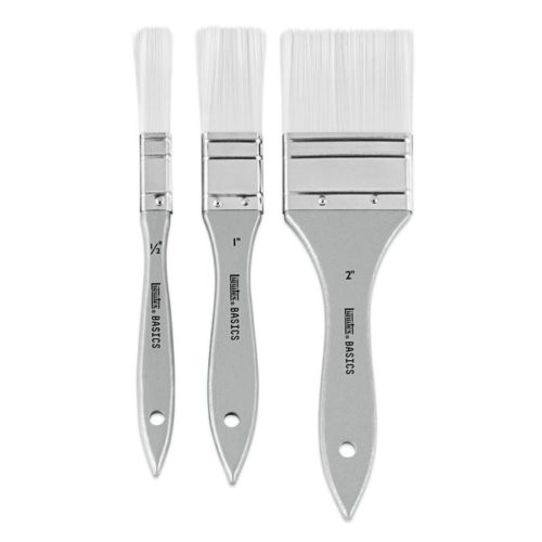 Large Flat Brushes Set of 3, Short-Handle