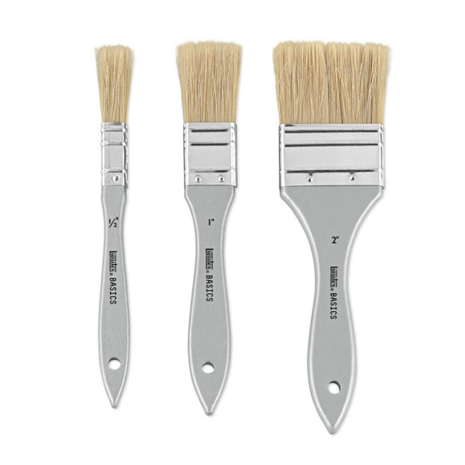047070 Liquitex BASICS Large Scale Brush Set - Natural Hair - Set of 3